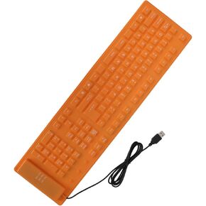 Zopsc 108 Keys Foldable Silicone Keyboard USB Wired Rollup Keypad Waterproof Silent Typing Folding Soft Touch Keyboard for PC Notebook Laptop ()