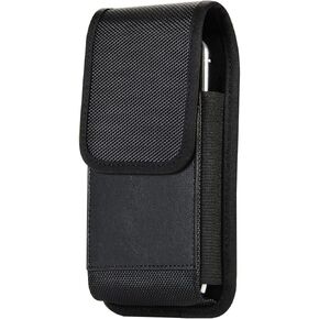 Rugged Nylon Cell Phone Holster Belt Case Pouch Card Holder for Google Pixel 8a 7a 6a 5a 4a 5G/ Pixel 9 8 7 6, Samsung Galaxy S24 S23 FE S23 Plus S22 Plus S21 S20 A54 A33, iPhone 15 14 13 12 Pro 11