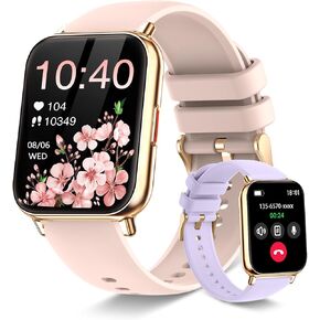 Smart Watch for Women,1.85"HD Smartwatch for Android & iPhone with 100 Sport modes,Fitness Watch with Bluetooth Call (Answer/Make), Fitness Tracker Heart Rate Sleep Monitor,Waterproof Women's Watch