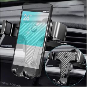 zipelo Car Phone Holder Mount, Carbon Fiber Cell Phone Cradle for Air Vent and Dashboard, Hands Free Long Arm Suction Cup and Vent Clip, Auto Accessories for All iPhone, Samsung and More (T-Shape)
