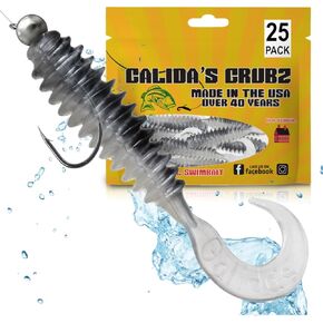 Galida's Grubz Soft Plastic Fish Bait Lures for Fishing | Fishing Bait Lure with Deep Ribs | Great for Beginners and Advanced Fishermen