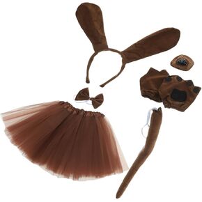 FOMIYES 1 Set Halloween Dog Set, Dog Ears and Tail, Cosplay Supply Puppy Paw Gloves, Dog Cosplay Costume Jungle Zoo Headband, Animal Costume Accessories Clothing (Brown)