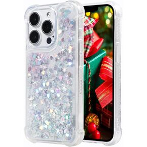 Glitter Christmas Case Compatible with iPhone 15 Pro Glitter Case Christmas Tree Clear Soft TPU Girly Women Cute Liquid Holiday Case for iPhone 15 Pro 6.1 inch (Christmas Tree)