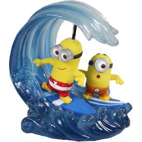 Penn-Plax Minions Officially Licensed Aquarium Ornament – Kevin & Stuart Surfing – Safe for Freshwater and Saltwater Fish Tanks – Small