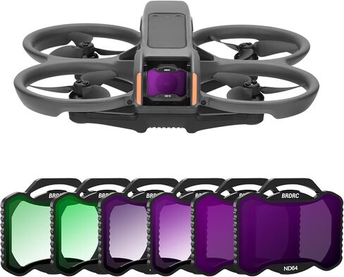 Avata 2 ND Filters Set, 4 Pack ND8 ND16 ND32 ND64 Protection Lens Neutral Density Filter Compatible with DJI Avata 2 FPV Drone Accessories - Aluminum in Saudi Arabia