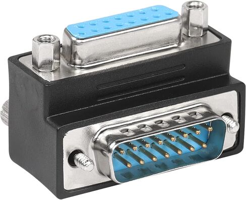 CERRXIAN 90 Degree DB 15 PIN Male to Female Converter Extension Adapter,D-Sub 15 Pin Right Angle Adapter (Up Angled) in Saudi Arabia