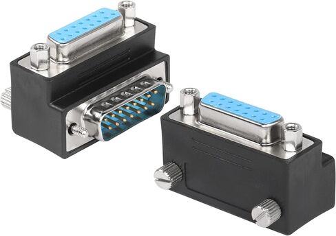 CERRXIAN 90 Degree DB 15 PIN Male to Female Converter Extension Adapter,D-Sub 15 Pin Right Angle Adapter (Up Angled) in Saudi Arabia