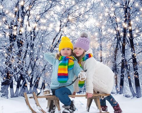 Winter Forest Backdrop 10x10ft Wonderland Snowflake Snow Scene Photography Background Christmas Party Decorations Banner Xmas Holiday Party Decor Backdrops Photo Booth Props in Saudi Arabia