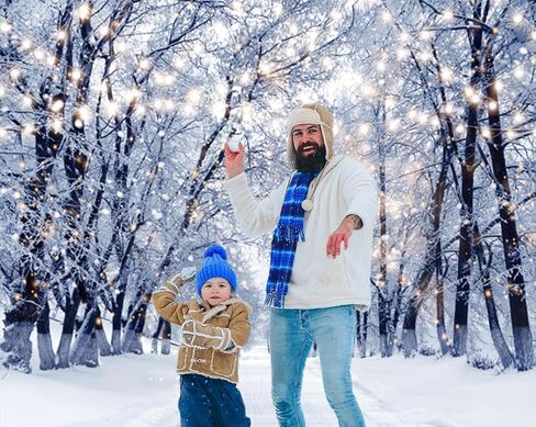 Winter Forest Backdrop 10x10ft Wonderland Snowflake Snow Scene Photography Background Christmas Party Decorations Banner Xmas Holiday Party Decor Backdrops Photo Booth Props in Saudi Arabia