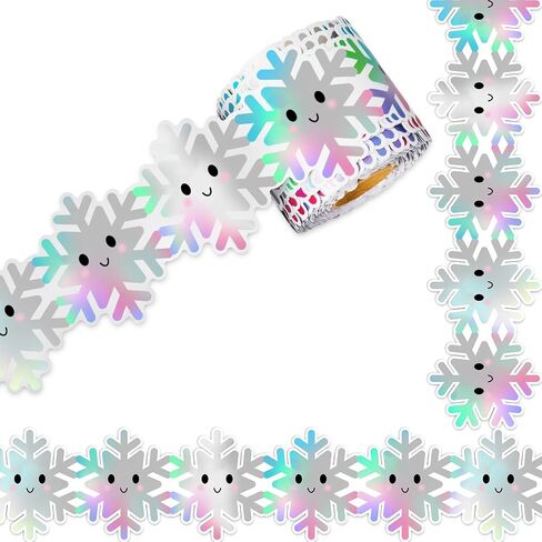 Whaline 65.6 Ft Halloween Ghost Bulletin Board Border Holographic Ghost Die Cut Trim Border Roll for Halloween Classroom Chalkboard Decor in Saudi Arabia