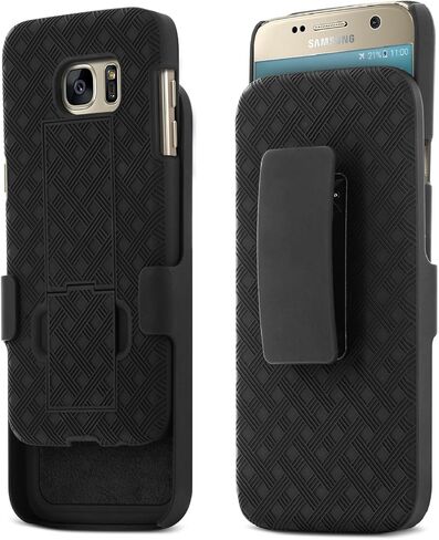 حافظة Galaxy S7، حافظة Aduro Shell & Holster Combo حافظة رفيعة للغاية مع مسند مدمج + حافظة بمشبك حزام دوار لهاتف Samsung Galaxy S7 in Kuwait