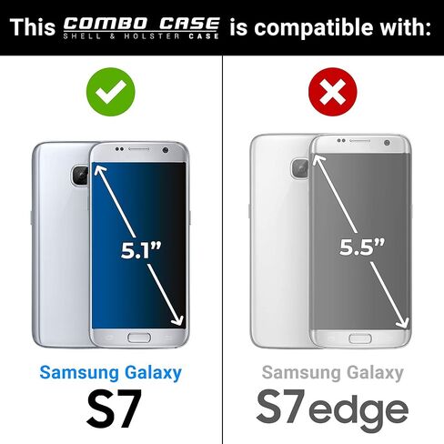 حافظة Galaxy S7، حافظة Aduro Shell & Holster Combo حافظة رفيعة للغاية مع مسند مدمج + حافظة بمشبك حزام دوار لهاتف Samsung Galaxy S7 in Kuwait