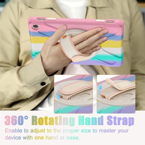 for Amazon Fire HD 10 & Fire HD 10 Kids Pro Tablet Case (13th Gen, 2023 Release), Heavy Duty Shockproof Case with Hand/Shoulder Strap Rotating Kickstand, Colourful Pink in Saudi Arabia