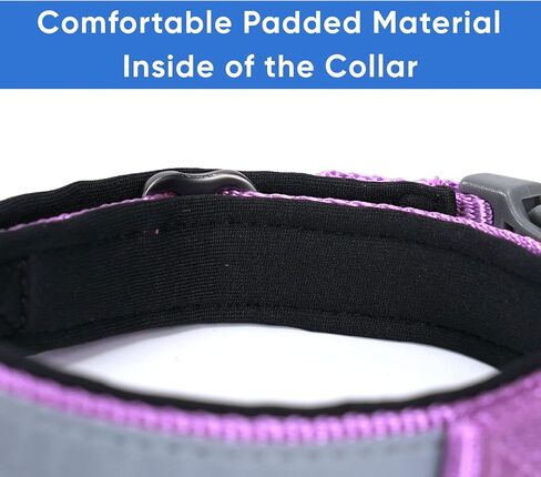 Pawtitas Lumberjack Padded Martingale Collar for Dogs | Soft Neoprene Dog Collar for Your pet's Comfort Made with Reflective Band for Maximum Visibility | Fits Small and Large Pets - XXS Orchid in Kuwait