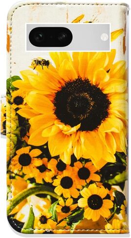 Bcov Case for Pixel 7a,Sunflower Bee Flip Phone Case Wallet Cover with Card Slot Holder Kickstand for Google Pixel 7a in Kuwait