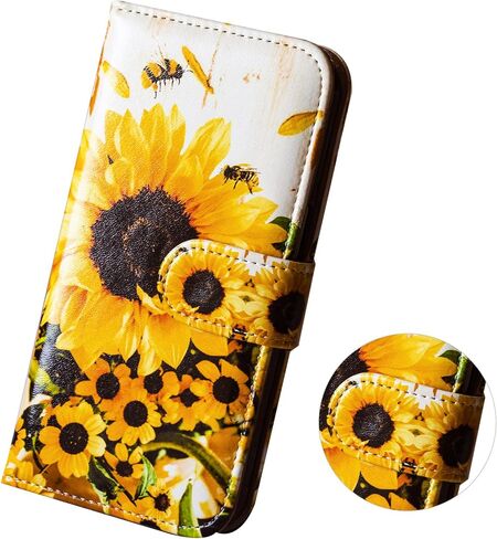 Bcov Case for Pixel 7a,Sunflower Bee Flip Phone Case Wallet Cover with Card Slot Holder Kickstand for Google Pixel 7a in Kuwait