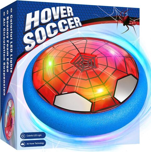 2 Pack Hover Soccer Ball with 8 Pcs Batteries, Air Floating Soccer Toy with LED Lights and Foam Bumper, Indoor Games for Kids 4-8-12, Toys Gifts for 3 4 5 6 7 8 9 Year Old Boys Girls in Kuwait