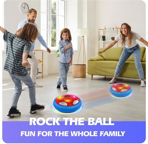 2 Pack Hover Soccer Ball with 8 Pcs Batteries, Air Floating Soccer Toy with LED Lights and Foam Bumper, Indoor Games for Kids 4-8-12, Toys Gifts for 3 4 5 6 7 8 9 Year Old Boys Girls in Kuwait