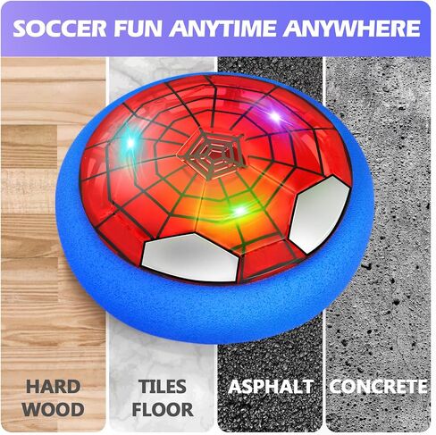 2 Pack Hover Soccer Ball with 8 Pcs Batteries, Air Floating Soccer Toy with LED Lights and Foam Bumper, Indoor Games for Kids 4-8-12, Toys Gifts for 3 4 5 6 7 8 9 Year Old Boys Girls in Kuwait