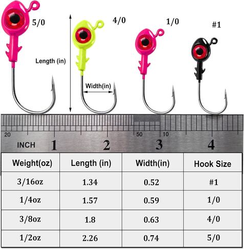 10 Pack Fishing Jig Heads, Saltwater Swimbait Jig Heads for Bass Fishing, Trout Jigs for Plastic Bait Fishing Freshwater 1/2 oz 3/8oz 1/4oz 3/16oz in Saudi Arabia