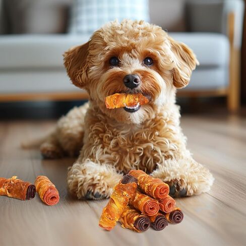 Dog Treats, Triple Flavor Chicken Duck Beef Meat Rolls, Rawhide Free Dog Snacks, Soft Dog Treats for Small Dogs, 21.16 oz in Kuwait