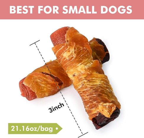 Dog Treats, Triple Flavor Chicken Duck Beef Meat Rolls, Rawhide Free Dog Snacks, Soft Dog Treats for Small Dogs, 21.16 oz in Kuwait