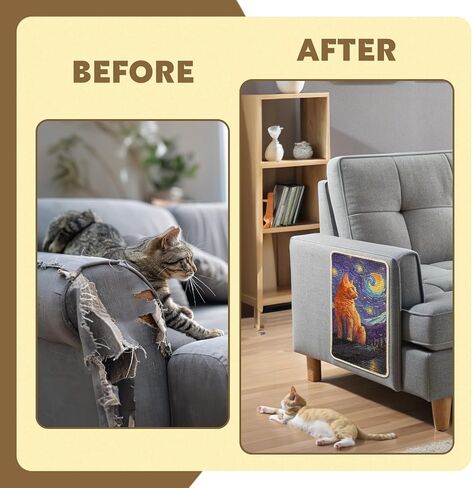 SOLDAY Sisal Cat Scratcher Mat for Floor Wall Carpet Couch Furniture, 22x13 inch Anti Scratch Furniture Protector, Cat Scratching Posts Board with Velcro Tape(Black Cat Rules) in Saudi Arabia