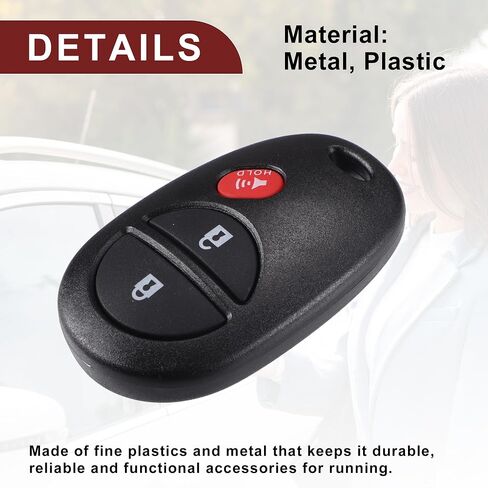 Obd2 Car Key Fob Kit for Toyota Tacoma 315Mhz GQ43VT20T 3 Button Reusable | Replacement Keyless Entry Remote 1 Set for Toyota Tundra Sequoia Highlander Sienna in Saudi Arabia