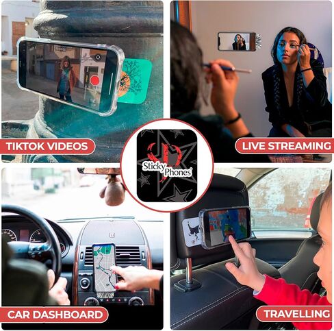 Adhesive Phone Mount - Suction Cups Tripod - Washable Reusable - for Glass Wood Tile - Perfect for Cars Walls Desks - Ideal for Content Creator Tiktok Videos and Selfie in Saudi Arabia