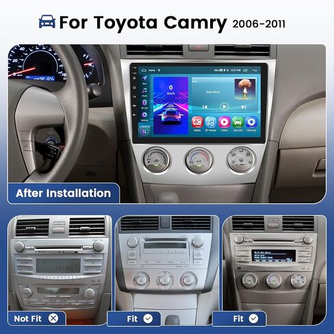 2+64GB Android 13 Car Stereo for Toyota Camry 2006-2011 Wireless Carplay Android Auto, 10.1 Inch HD Touch Screen Car Radio with Backup Camera/GPS Navi/WiFi/Bluetooth/SWC/FM RDS/EQ in Saudi Arabia