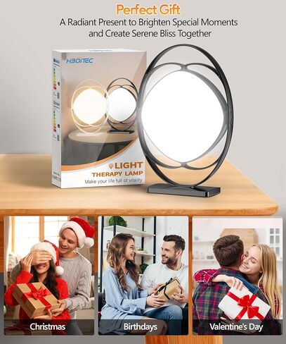 Light Therapy Lamp, 10000 Lux Therapy Light, Sun Light Therapy Lamp with 3 Color Temperature & 5 Adjustable Brightness Levels & 4 Timing & Memory Function, Portable Light Therapy Box for Home/Office in Saudi Arabia