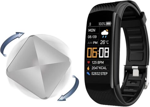 sanjimida Fitness Tracker Watch, Heart Rate Monitor, Sleep Tracker, Calorie Counter, Activity Tracker, Micro-USB Connected, Smartwatch for Men and Women (Black) in Saudi Arabia