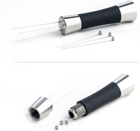 The WDT Tool | Silver | 0.4 mm Pins | 6 Pins & Storage Vault | Stainless Steel & Silicone | Distribute Coffee Grounds | Prevent Channeling & Spurting | Better Tasting Coffee in Saudi Arabia
