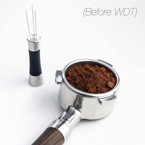 The WDT Tool | Silver | 0.4 mm Pins | 6 Pins & Storage Vault | Stainless Steel & Silicone | Distribute Coffee Grounds | Prevent Channeling & Spurting | Better Tasting Coffee in Saudi Arabia