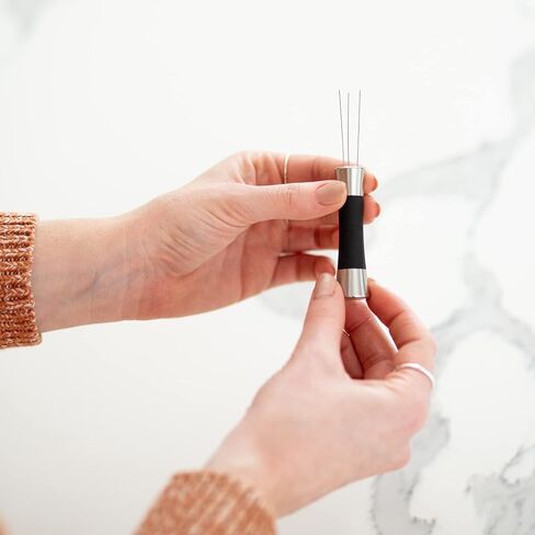The WDT Tool | Silver | 0.4 mm Pins | 6 Pins & Storage Vault | Stainless Steel & Silicone | Distribute Coffee Grounds | Prevent Channeling & Spurting | Better Tasting Coffee in Saudi Arabia
