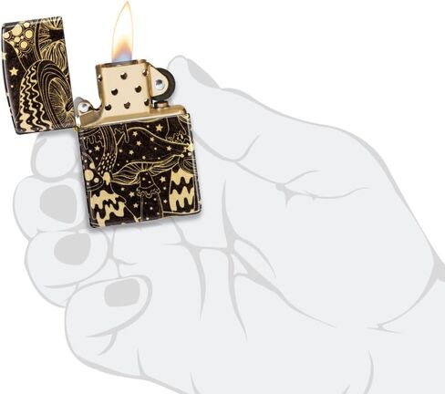 Zippo Mushroom Drift Design 540 Tumbled Brass Pocket Lighter in Saudi Arabia