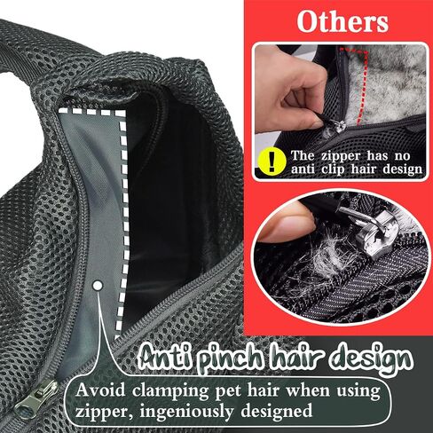 Dog Sling Carrier Anti - Pinch Hair Adjustable Breathable Mesh Sling Bag Carrier for Small Dogs Cats (S - Up to 6 lbs, Pink - Grey) in Saudi Arabia