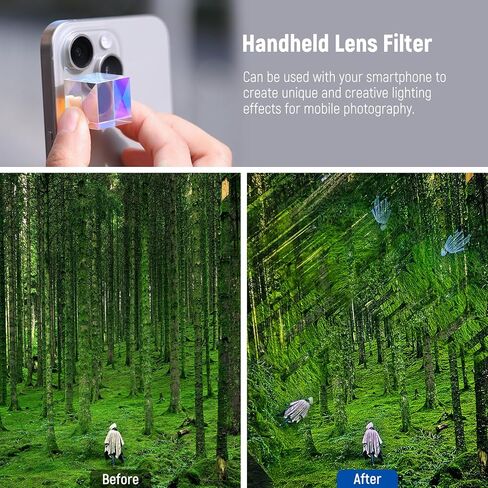 Neewer 25mm K9 Crystal Photography Prism Cube, Color HD Optical Glass Cube, RGB Dispersion Prism, Photography Props, for Home Decoration, Physics Teaching, Light Spectrum Education, CY005 in Saudi Arabia