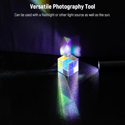 Neewer 25mm K9 Crystal Photography Prism Cube, Color HD Optical Glass Cube, RGB Dispersion Prism, Photography Props, for Home Decoration, Physics Teaching, Light Spectrum Education, CY005 in Saudi Arabia