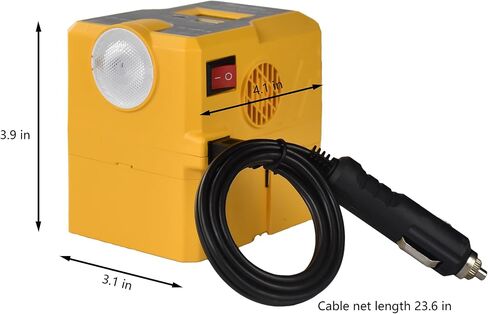 إدخال DC12V من السيارة وإدخال DC18V من حزمة بطارية الليثيوم إدخال DC مزدوج إلى AC110V 200W مع مصباح عمل LED وUSB ومخرج من النوع C وشاشة LCD (متوافقة مع حزمة بطارية Dewalt 18V) in Saudi Arabia