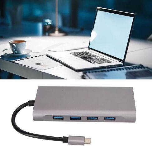 محور USB C، محول USB C 1 في 1 دونجل مع 4K HDMI وVGA وType C PD وUSB3.0 وRJ45 Ethernet متوافقة مع أجهزة الكمبيوتر المحمول in Kuwait