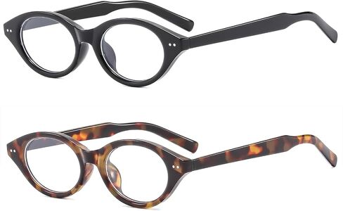 LJCZKA Retro Cat Eye Glasses for Women Blue Light Blocking Glasses Small Oval Frame Anti Eyesatrain Computer Eyeglasses in Saudi Arabia