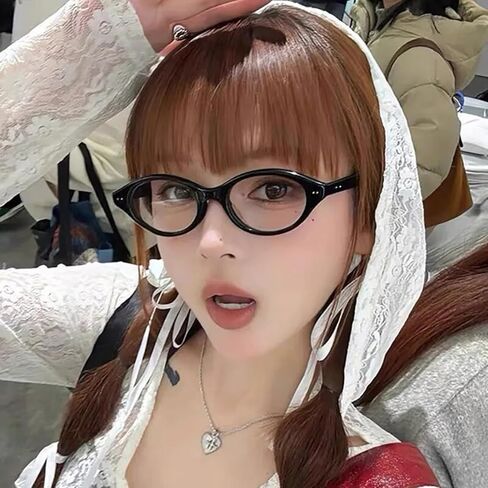 LJCZKA Retro Cat Eye Glasses for Women Blue Light Blocking Glasses Small Oval Frame Anti Eyesatrain Computer Eyeglasses in Saudi Arabia
