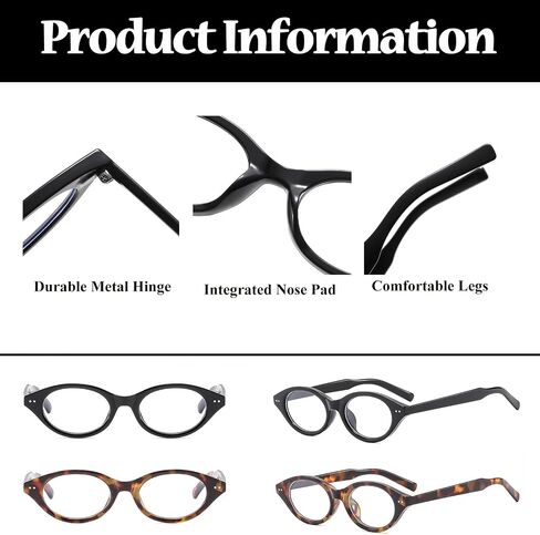 LJCZKA Retro Cat Eye Glasses for Women Blue Light Blocking Glasses Small Oval Frame Anti Eyesatrain Computer Eyeglasses in Saudi Arabia