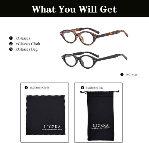 LJCZKA Retro Cat Eye Glasses for Women Blue Light Blocking Glasses Small Oval Frame Anti Eyesatrain Computer Eyeglasses in Saudi Arabia