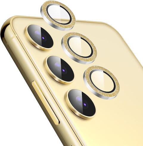 Suoman for Samsung Galaxy S24 Plus Camera Lens Protector, 2.5D 9H Tempered Glass Camera Lens Protective Film [Glitter Diamonds] for Galaxy S24 Plus 6.65 inch 5G -Purple in Kuwait