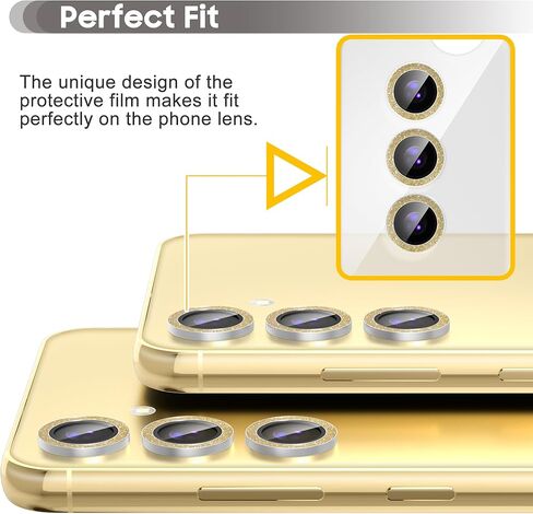 Suoman for Samsung Galaxy S24 Plus Camera Lens Protector, 2.5D 9H Tempered Glass Camera Lens Protective Film [Glitter Diamonds] for Galaxy S24 Plus 6.65 inch 5G -Purple in Kuwait