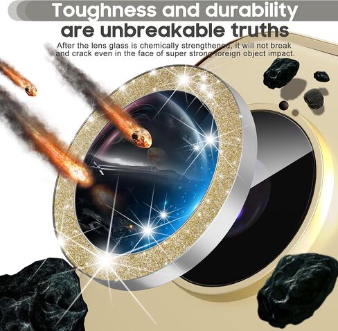 Suoman for Samsung Galaxy S24 Plus Camera Lens Protector, 2.5D 9H Tempered Glass Camera Lens Protective Film [Glitter Diamonds] for Galaxy S24 Plus 6.65 inch 5G -Purple in Kuwait