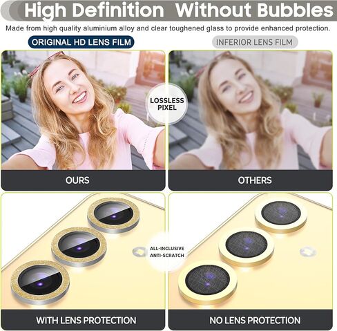 Suoman for Samsung Galaxy S24 Plus Camera Lens Protector, 2.5D 9H Tempered Glass Camera Lens Protective Film [Glitter Diamonds] for Galaxy S24 Plus 6.65 inch 5G -Purple in Kuwait