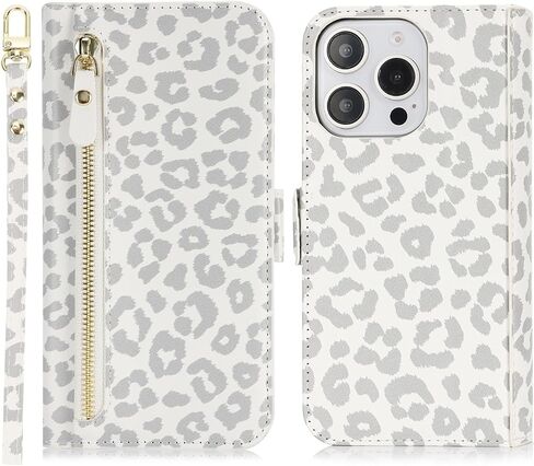 Jaorty Case for iPhone 16 Plus Phone Case with RFID Blocking Card Holder for Women,Phone Case Wallet for iPhone 16 Plus with Wrist Strap,PU Leather Zipper Pocket Credit Card Slots Flip Cover,Beige in Saudi Arabia